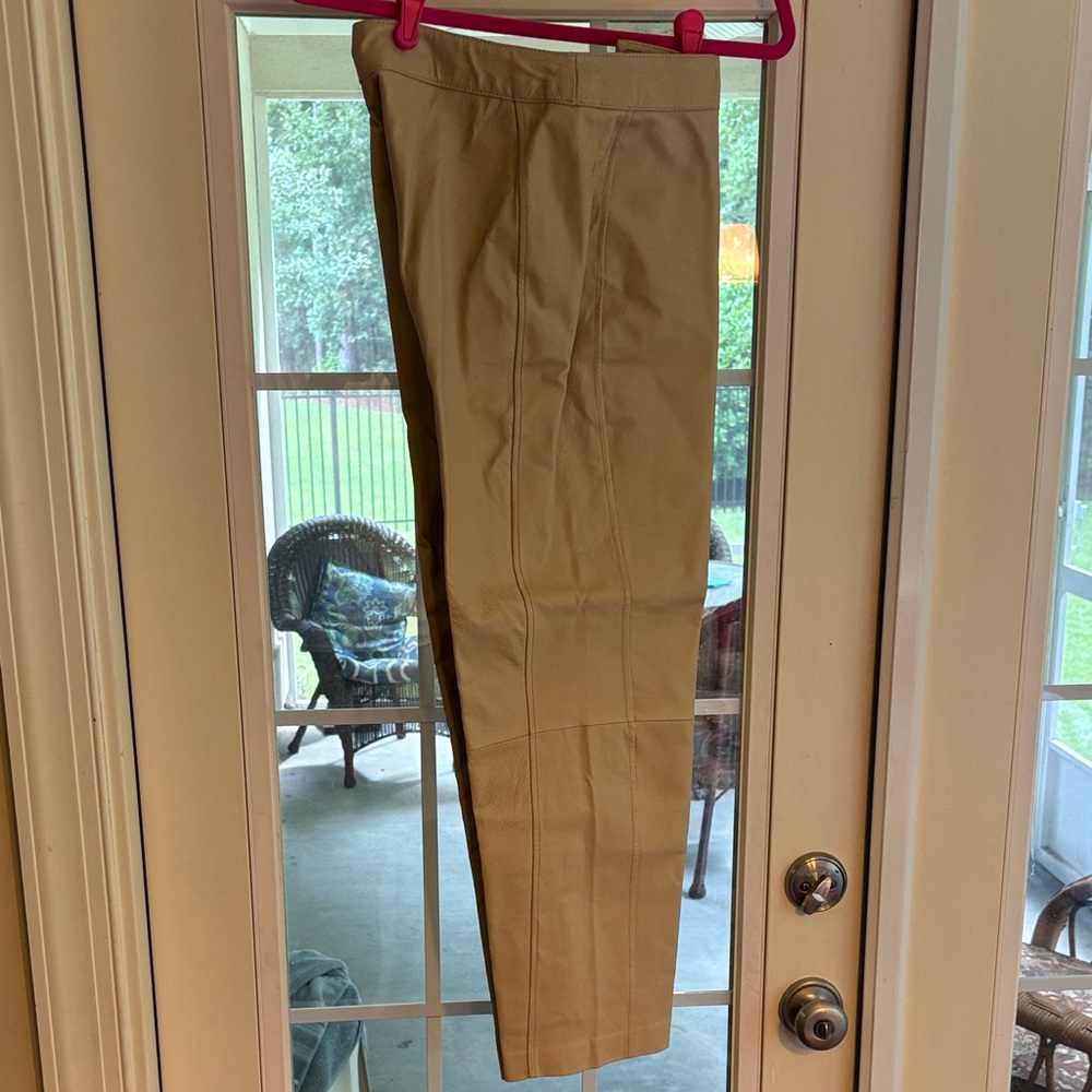 Ladies Leather Bagatelle Tan Pants